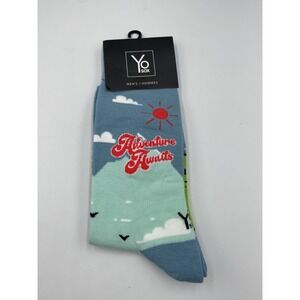 Yo‎ Sox Crew Socks Mens 7-12 Multicolor Graphic Print Stretch Mid-Calf NWT